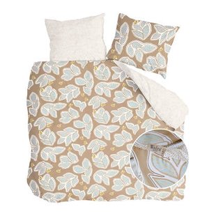Walra Lovely Leaves Dekbedovertrek 240 x 220 cm - Bruin / Beige