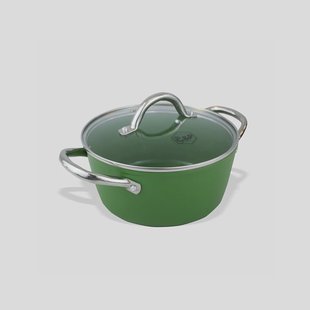 Kookpot met deksel 20 cm- PFAS-vrij - Inductie Geschikt  - Groen - Vaatwasser geschikt - Lange Garantie - Oven Geschikt tot 280 Graden