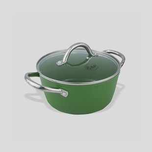 Kookpot met deksel 22 cm- PFAS-vrij - Inductie Geschikt  - Groen - Vaatwasser geschikt - Lange Garantie - Oven Geschikt tot 280 Graden