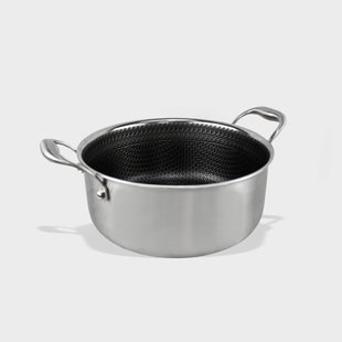 Kookpot 24 cm - RVS - Anti aanbaklaag - Inductie geschikt - PFAS-vrij - Tot 280 graden Oven geschikt - Vaatwasser geschikt