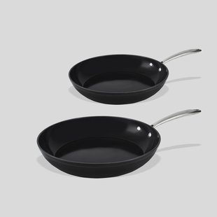 Koekenpannenset 2-delig - 24 en 28 cm - PFAS-vrij - Inductie Geschikt - Zwart - Vaatwasser Geschikt - Keramische Antiaanbaklaag