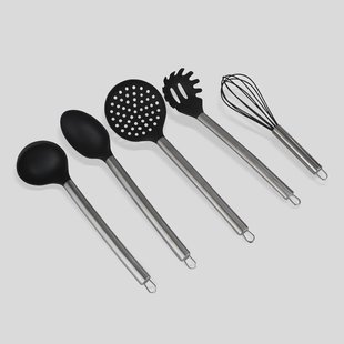 Spatelset 5-delig - Siliconen - RVS handvat - Hoge Kwaliteit - Geen Giftige Stoffen