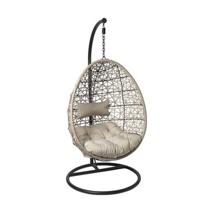 Hangstoel Hawaii met beige kussens - bruin - 196 cm