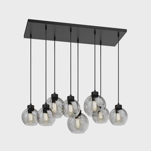 Cubus hanglamp 95 cm lang 8-vlams rookgrijs glas TK Lighting - Woonkamer - Modern - Meerdere lampen