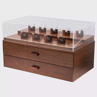 Holme & Hadfield Armada Knife Display Case AD-WT-0992-1 Walnut, zakmessen display voor 50 stuks