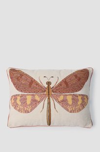 Oranje jacquard kussen dragonfly