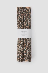 Lichtoranje placemat set met hartjes en leopard print