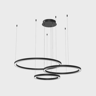 Galaxia LED hanglamp 3-lamps zwart 85 W kunststof Eko-Light - Woonkamer - Modern - Rond