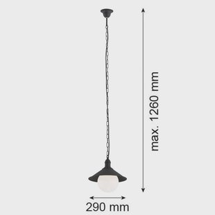 Argon Buiten hanglamp Enduro, zwart, staal, glas, IP44, E27