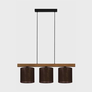 Duolla Hanglamp Forest, hout licht/zwart, jute bruin, 3-lamps