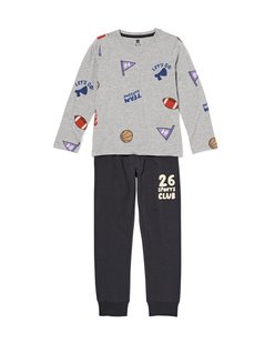 HEMA Kinderpyjama sport grijsmelange (grijsmelange)