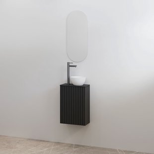 Toiletmeubelset Best-Design Mali Mat Zwart Onderkast + Mat Zwart Meubelblad