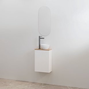 Toiletmeubelset Best-Design Mali Mat Wit Onderkast + Halifax Meubelblad