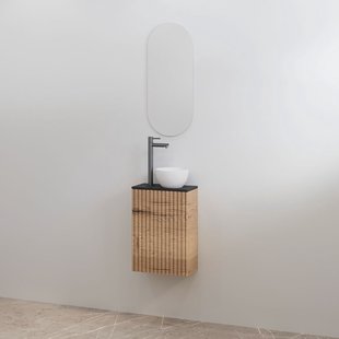 Toiletmeubelset Best-Design Mali Halifax Onderkast + Mat Zwart Meubelblad