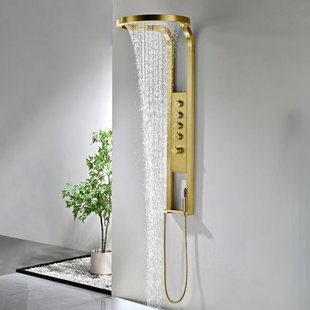 Thermostatische Douchepaneel Best-Design Future 144 cm Goud