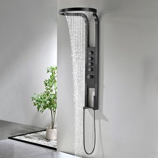 Thermostatische Douchepaneel Best-Design Future 144 cm Mat Zwart