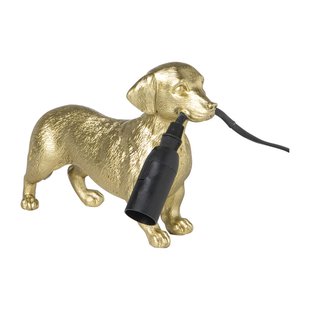 Lampvoet teckel - goudkleurig - 25x14.5x7.5 cm