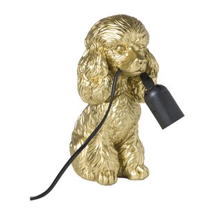 Lampvoet poedel - goudkleurig - 24.5x20.5x12.5 cm