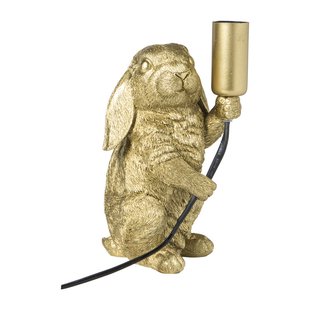 Lampvoet konijn - goudkleurig - 21x13x9.5 cm
