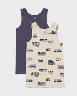 HEMA Kinderhemden auto - 2 stuks gebroken wit (gebroken wit)