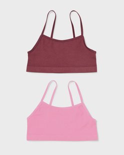 HEMA Kindertops naadloos rib - 2 stuks bruin (bruin)