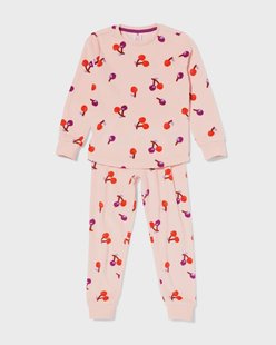 HEMA Kinderpyjama velours kers roze (roze)