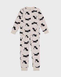 HEMA Takkie kinderpyjama velours gebroken wit (gebroken wit)