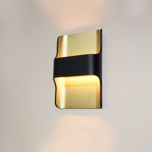 Wandlamp Artdelight Dallas 2 Lichts LED 2700K Dimbaar Zwart/Mat Goud