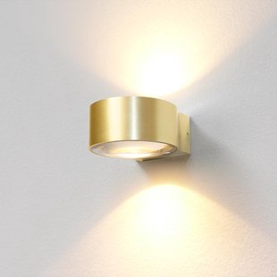 Wandlamp Artdelight Hudson 2 Lichts LED 2700K Dimbaar Geborsteld Goud