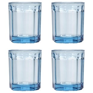 Serax Fish&amp;Fish By Paola Navone Glazen 22cl Set Van 4 Blue