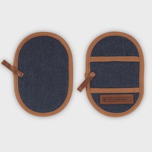 Le Creuset - Pannenlappen set van 2 Denim 18x12,5cm