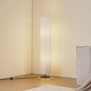 Lindby vloerlamp Virelle, wit, textiel, hoogte 117 cm, E27