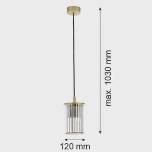 Argon Buiten hanglamp Nora, goud/transparant, IP44, glas