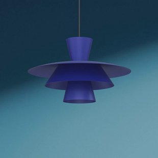 Luminex Hanglamp Plato, donkerblauw, metaal, Ø 38 cm, E27