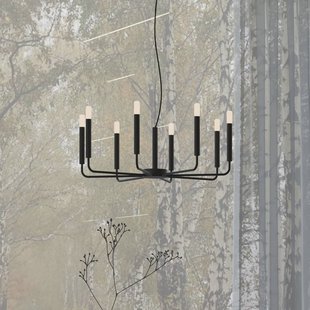 Nowodvorski Lighting Kroonluchter ORTO, zwart, metaal, Ø 73 cm, 8-lamps
