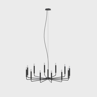 Nowodvorski Lighting Kroonluchter ORTO B, zwart, metaal, Ø 103 cm, 12-lamps