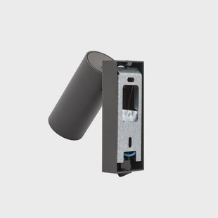 Nowodvorski Lighting Wandspot FOURTY, donkergrijs, hoogte 17 cm, metaal, GU10