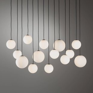 Nowodvorski Lighting Hanglamp SNOWBALL, opaalglas/zwart, 100 x 34 cm, 14 x G9