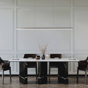 FISCHER & HONSEL LED hanglamp Borena, aluminiumkleurig, lengte 113 cm metaal