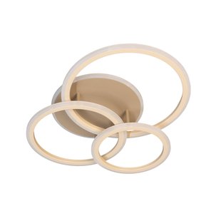 FISCHER & HONSEL LED plafondlamp Gelder, 60 cm, greige/zandkleurig, RGBW, CCT