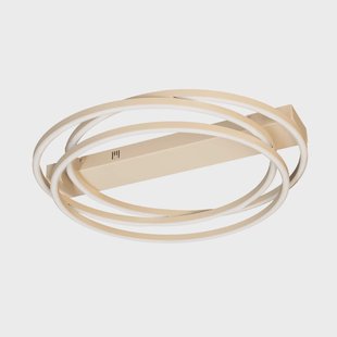 FISCHER & HONSEL LED plafondlamp Kiku, Ø 56 cm, zandkleurig, metaal, CCT