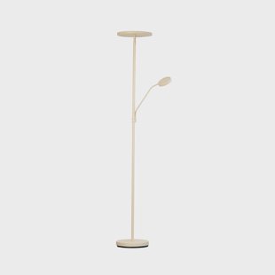 FISCHER & HONSEL LED vloerlamp Sorento, hoogte 182 cm, leeslampje, zandkleurig