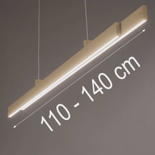 FISCHER & HONSEL LED hanglamp Vayana, lengte 114 cm, zandkleurig, metaal, CCT
