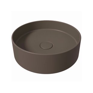 Waskom Salenzi Hide Circle 40x12 cm Mat Donkerbruin (inclusief bijpassende afvoerplug)