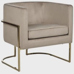 Beliani - SIRKKA - Fauteuil - Taupe - Fluweel