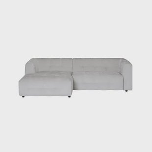 by fonQ Mush Hoekbank met Chaise Longue Links - Chenille - Ivoor