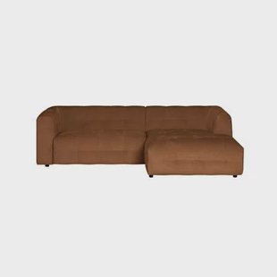 by fonQ Mush Hoekbank met Chaise Longue Rechts - Chenille - Bruin