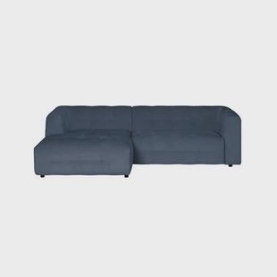 by fonQ Mush Hoekbank met Chaise Longue Links - Chenille - Blauw