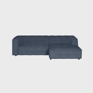 by fonQ Mush Hoekbank met Chaise Longue Rechts - Chenille - Blauw
