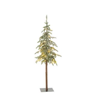 J-Line kerstboom Sneeuw - kunststof - groen - small - LED li